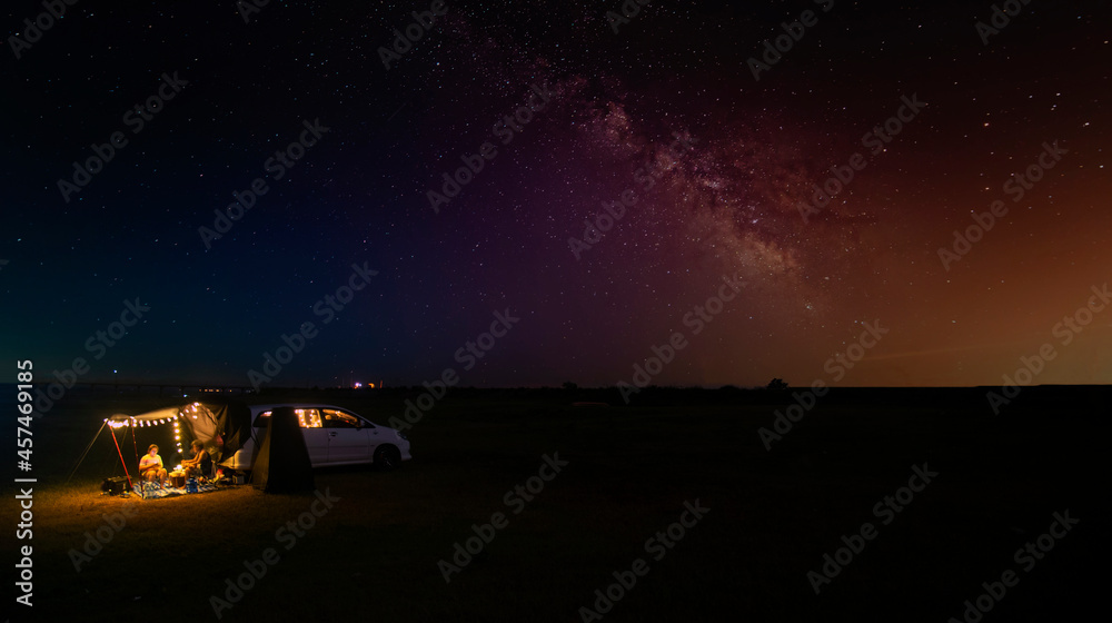 Amazing beautiful of night sky Milky Way Galaxy , Beautiful Milky Way galaxy, Long exposure photograph, with grain.Image contain certain grain or noise and soft focus.