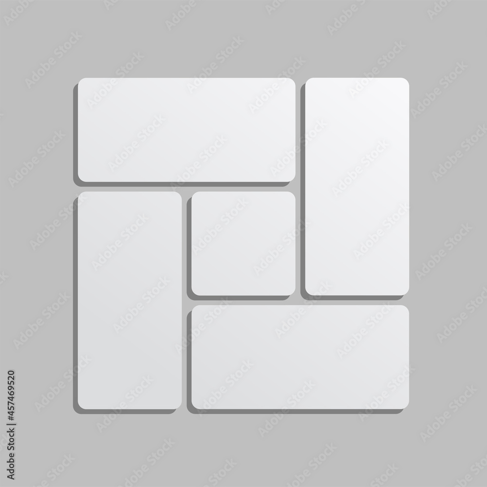 Vector empty collage board five images, photo Vector empty collage board five images, photo