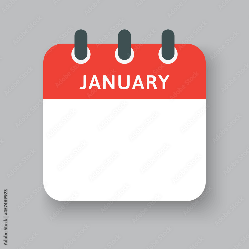 Template icon calendar, month of year January Template icon calendar, month of year January