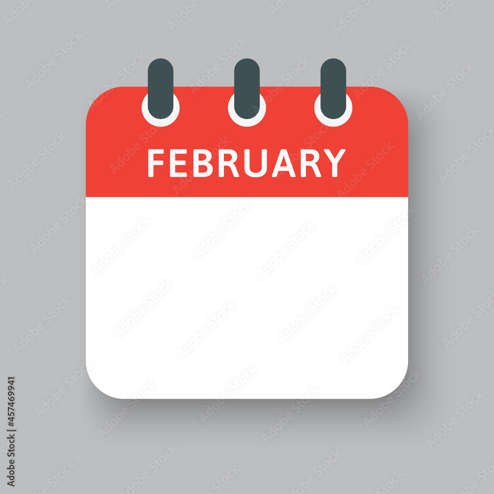 Template icon calendar, month of year February Template icon calendar, month of year February