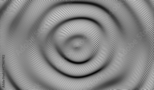 3D wavy background with ripple effect. Vector illustration with particle. 3D grid surface.