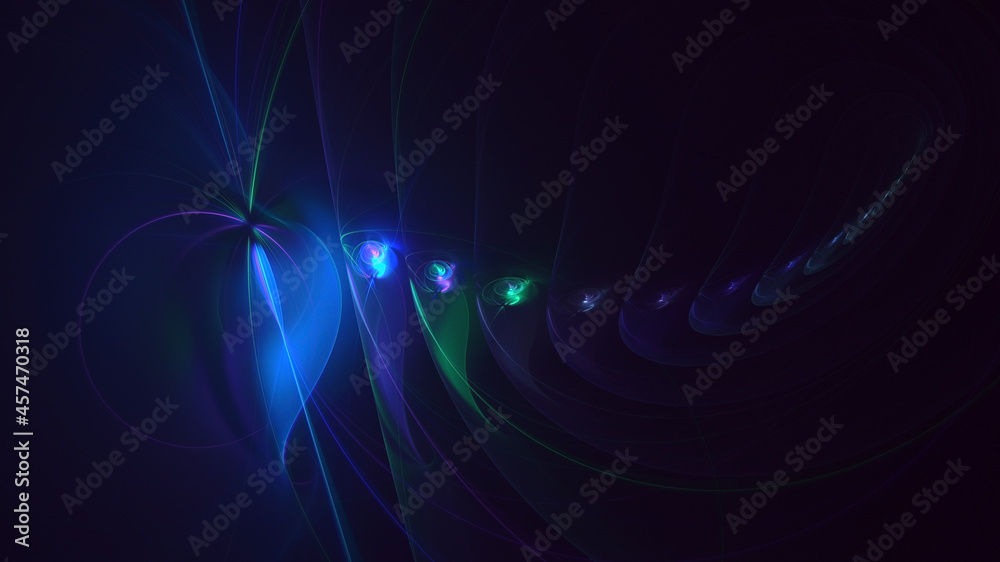 3D rendering abstract blue technology fractal background
