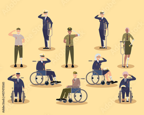 Veterans women and men with prosthetics