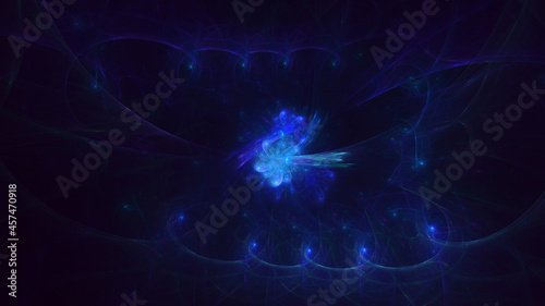 3D rendering abstract multicolor fractal light background