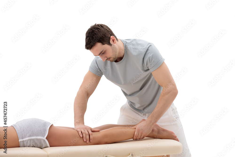 male masseur doing massage on foots of masseur client on the couch male masseur doing massage on foots of masseur client on the couch