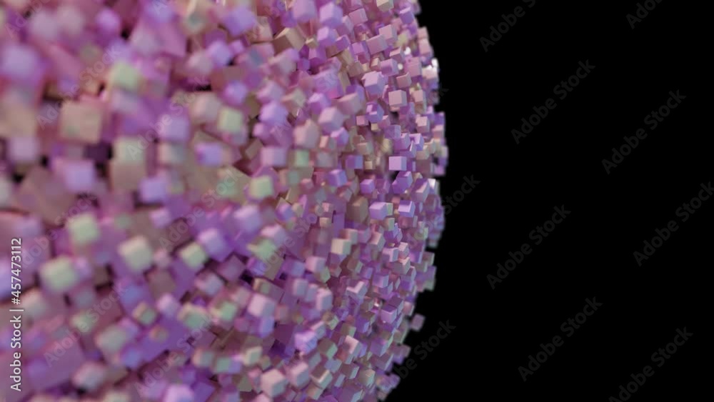 purple pink abstract cuboid sphere background illustration noise chaos