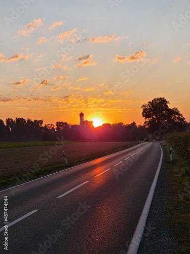 sunrise on the road