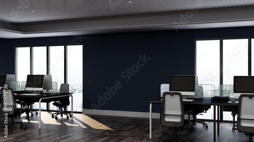 blank wall in the office room for company logo mockup © Ayyathullah Ahmad