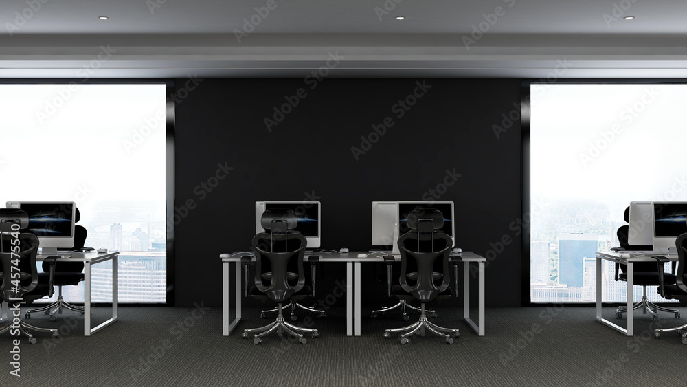 Fototapeta premium blank wall in the office room for company logo mockup