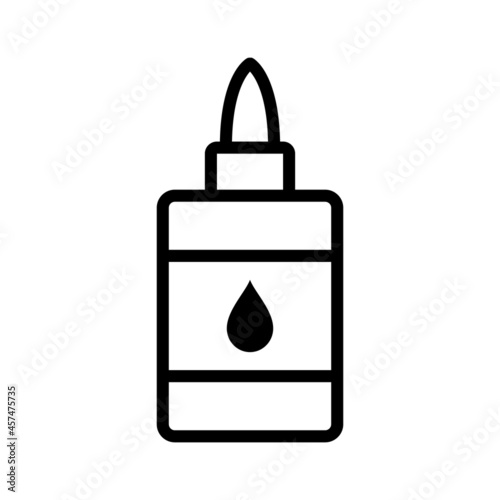 School glue or adhesive bottle line art vector icon for apps and websites
