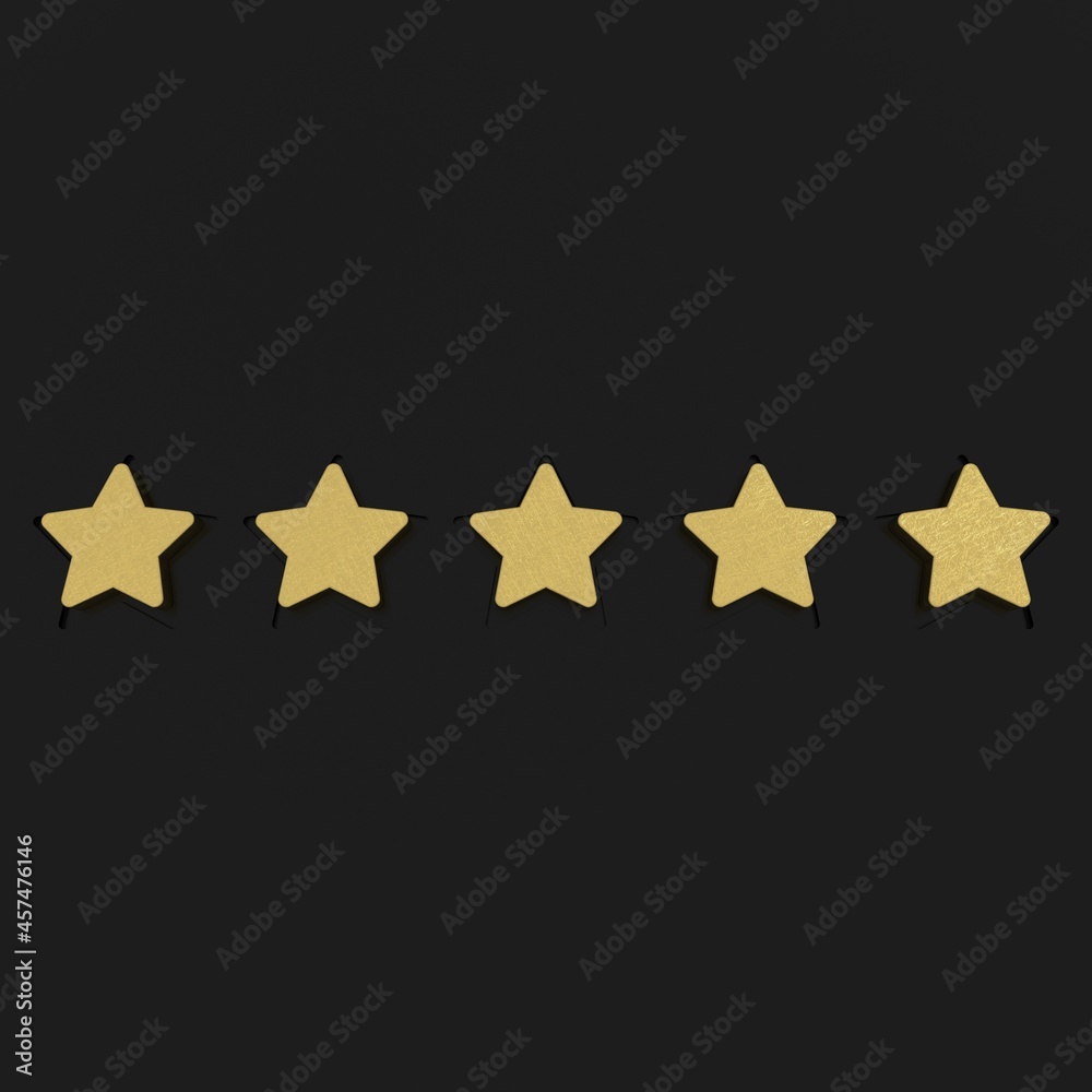 Yellow 5 Star Rating Icon On Black Background Vip Category Superior First Class Premium Score Stock Illustration Adobe Stock