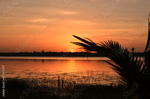 sunset over the river