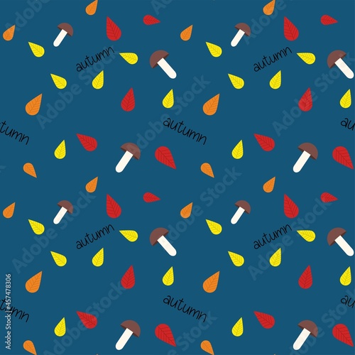 Vector autum pattern of items.