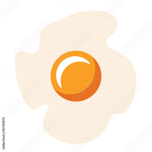 One fried egg icon, omelet symbol, breakfast sign