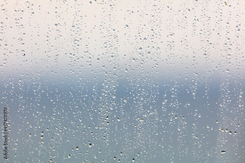 Drops on glass from rain