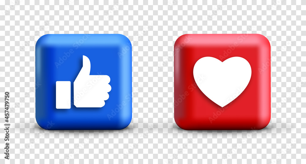 Thumb up and heart icon. Vector like and love icon. Like and love button. Vector illustration Thumb up and heart icon. Vector like and love icon. Like and love button. Vector illustration