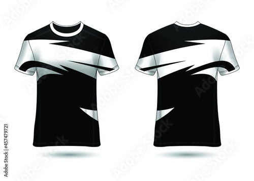 T-Shirt Sport Design. Racing jersey for club. uniform front and back view.