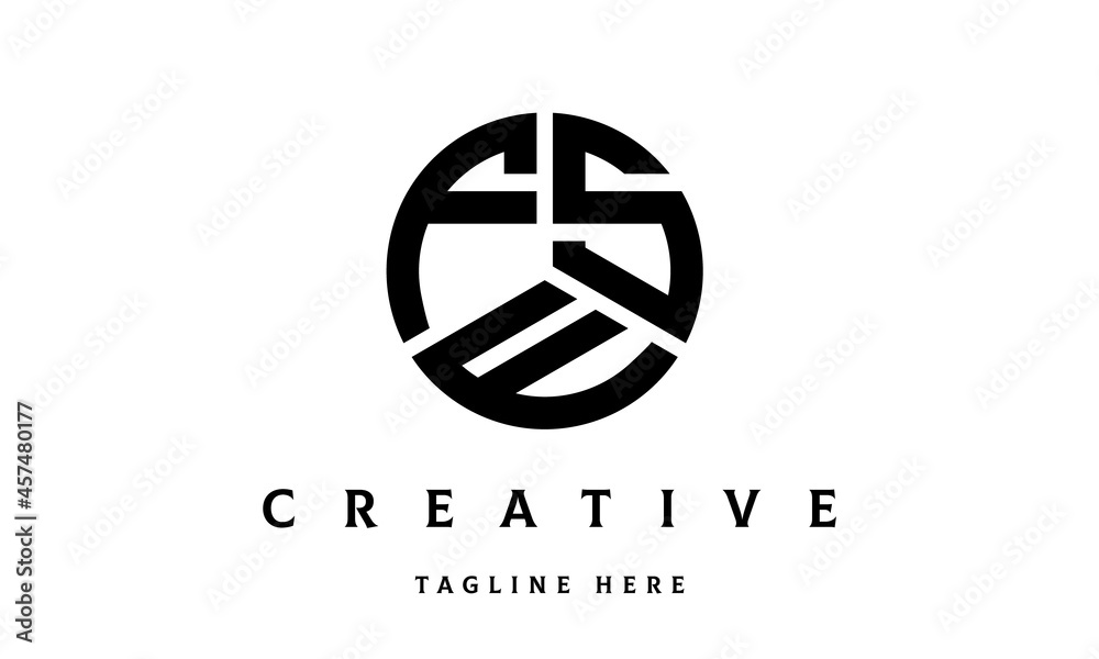 FSE creative circle three letter logo FSE creative circle three letter logo