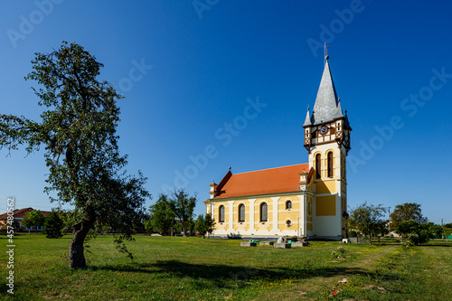 The historic church of Dumbrava in Romania