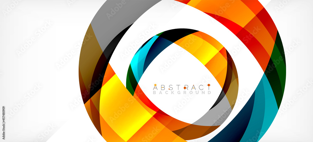 Color circle shapes, minimal geometric background. Trendy dynamic composition. Vector Illustration For Wallpaper, Banner, Background, Landing Page Color circle shapes, minimal geometric background. Trendy dynamic composition. Vector Illustration For Wallpaper, Banner, Background, Landing Page