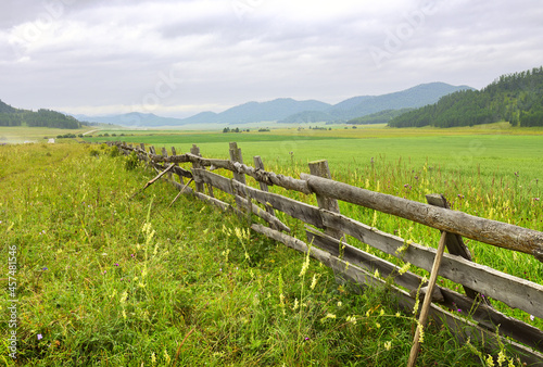 Pasture fence in the Altai Mountains