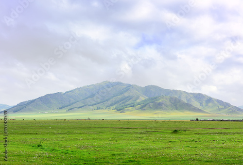 A wide mountain valley of the Altai