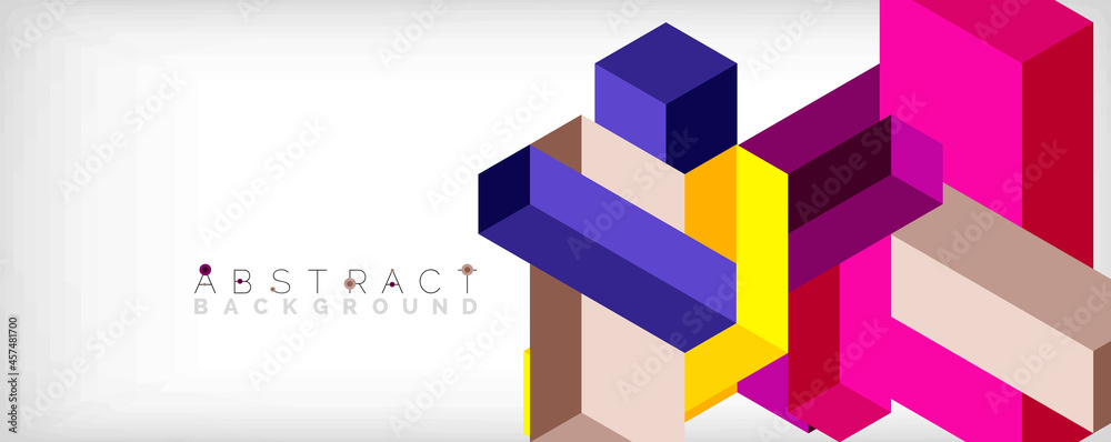Abstract background. 3d cubes, cubic elements and blocks. Techno or business concept for wallpaper, banner, background, landing page Abstract background. 3d cubes, cubic elements and blocks. Techno or business concept for wallpaper, banner, background, landing page