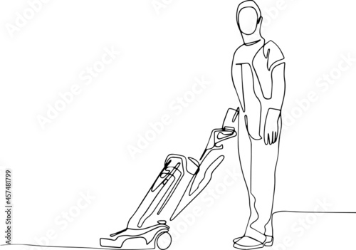 Cleaning and wiping the table with microfiber cloth in theliving room. Woman hand doing chores with disinfectant spray and microfiber cloth at home concept of disinfection. Vector illustration