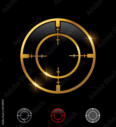 Golden Crosshair Shooting Target Vector Sign