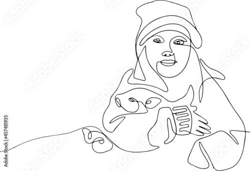 adorable little childs in colorful clothers playing with just born piglets in winter fermers yard
