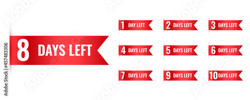 number of days left countdown banner in ribbon style