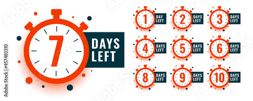 countdown timer number of days left with clock