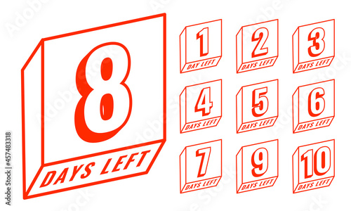 line style countdown number of days left banner