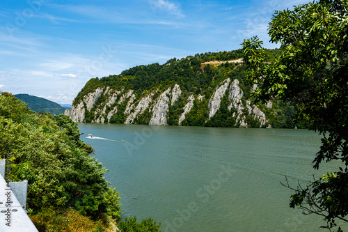 The Danube River with the big boilers between Romania and Serbia