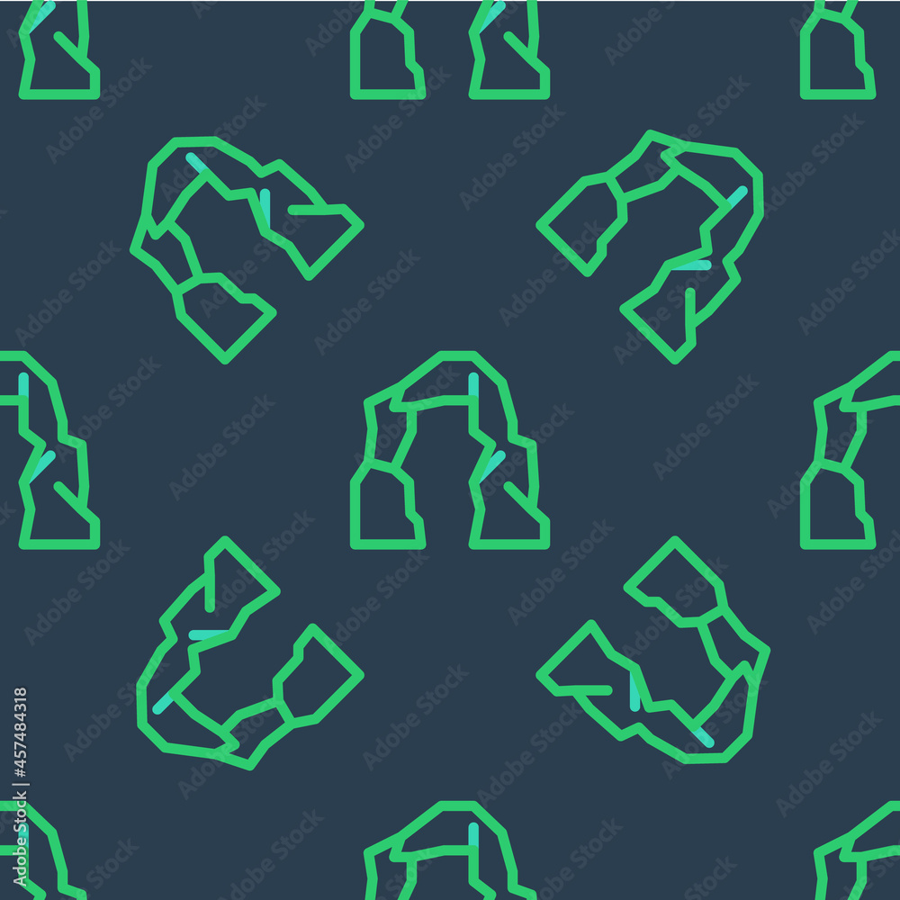 Line Grand canyon icon isolated seamless pattern on blue background. National park in Arizona United States. Vector Line Grand canyon icon isolated seamless pattern on blue background. National park in Arizona United States. Vector