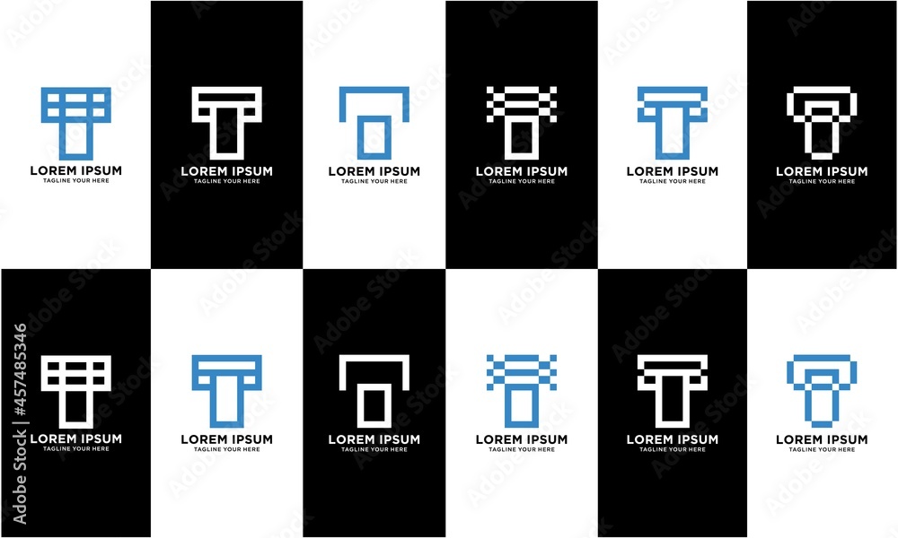 Fototapeta premium Set of letter T logo. Icon design. Template elements - Collection of vector sign