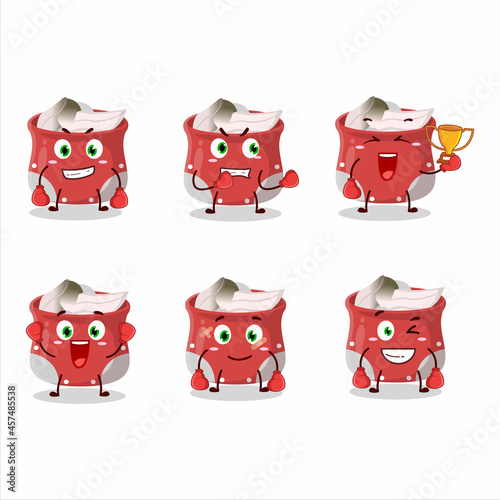 A sporty bay leaf boxing athlete cartoon mascot design
