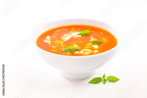 tomato soup with cream and basil