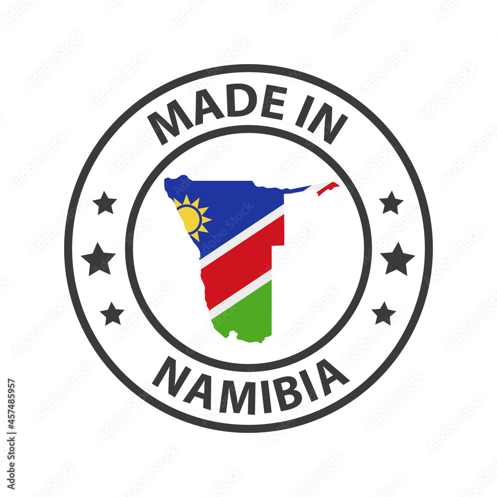 Fototapeta premium Made in Namibia icon. Stamp sticker. Vector illustration