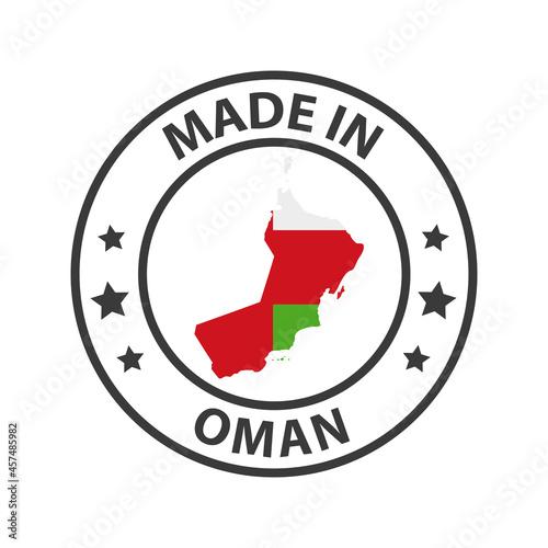 Made in Oman icon. Stamp sticker. Vector illustration