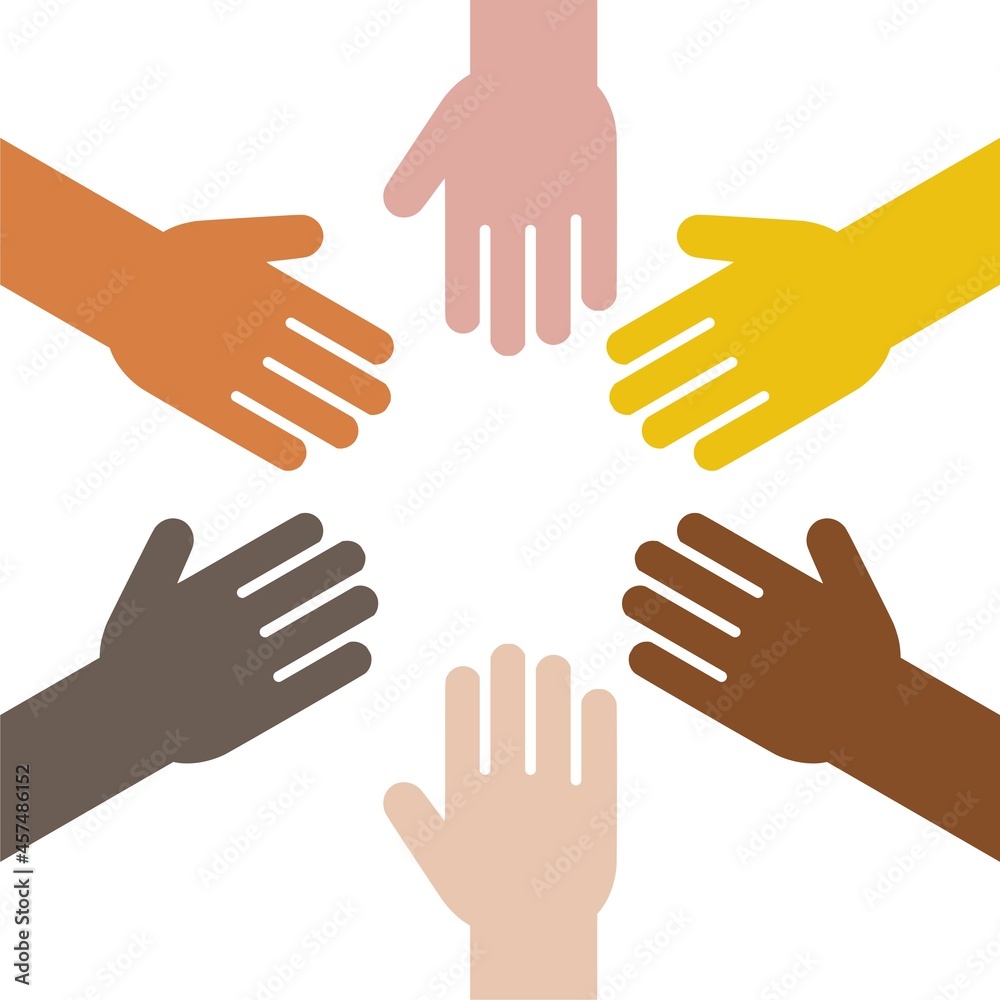 Teamwork hands icon isolated on white background Teamwork hands icon isolated on white background