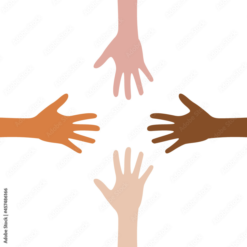 Teamwork hands icon isolated on white background