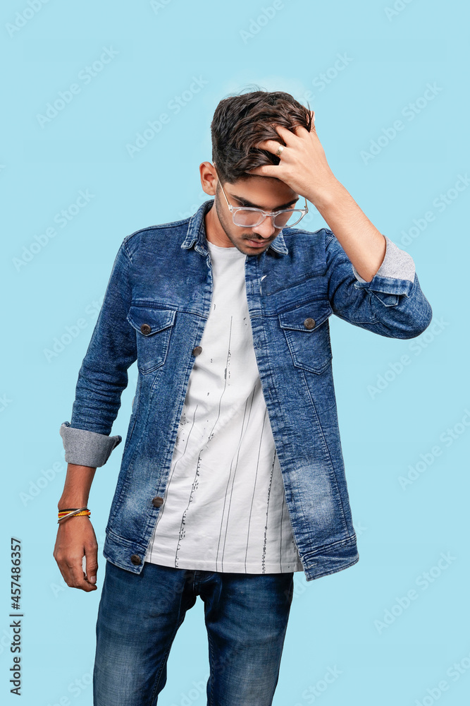 emotion, expression and people concept - scared man in t-shirt over plane background emotion, expression and people concept - scared man in t-shirt over plane background