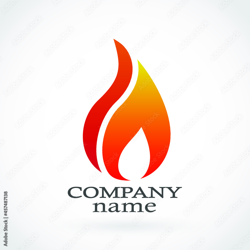 fire flame elegant color logo design