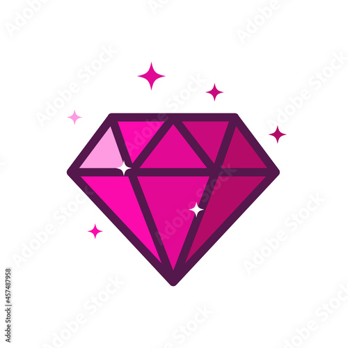 Diamond Flat Vector Color Icon