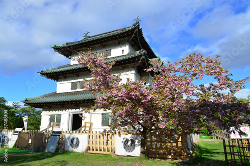 Hirosaki Castle at sunny day in Aomori, Japan photo