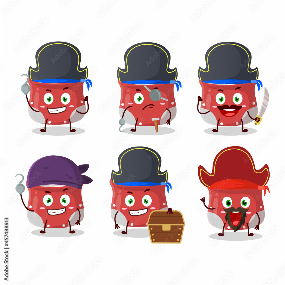 Cartoon character of bay leaf with various pirates emoticons Cartoon character of bay leaf with various pirates emoticons