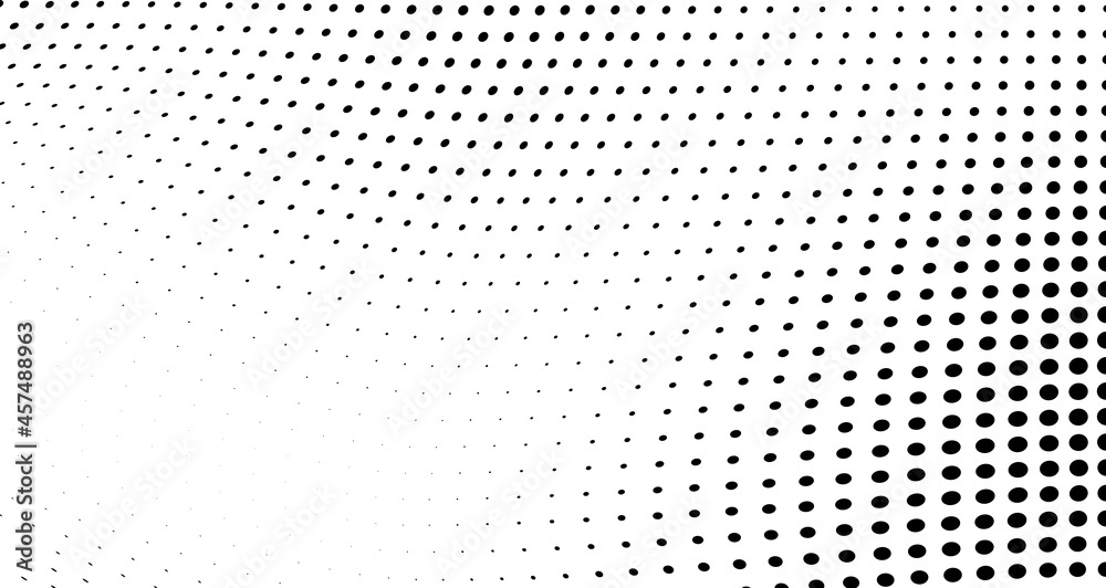 The halftone texture is monochrome. Chaotic waves of black dots on a white background The halftone texture is monochrome. Chaotic waves of black dots on a white background