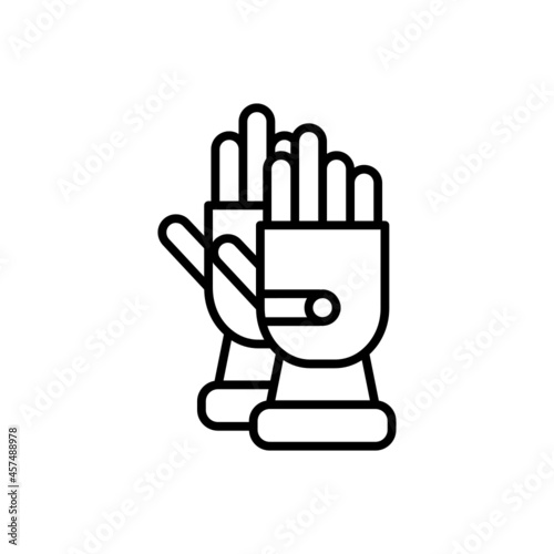 Vector illustration of line icon design. Gloves icon. Suitable for use in applications, websites, social media, brochures, etc