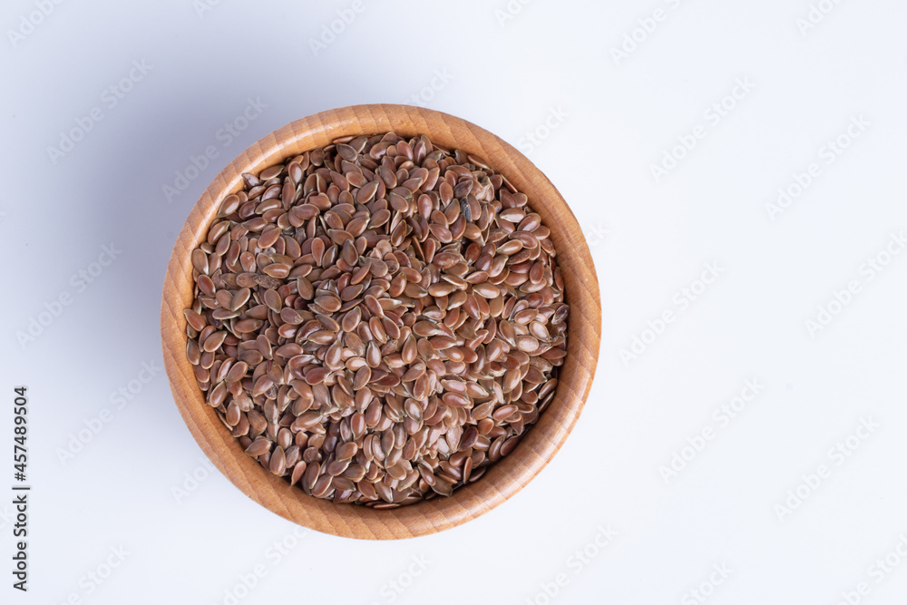 Flax seeds healthy food on a white background Flax seeds healthy food on a white background